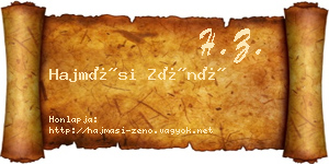 Hajmási Zénó névjegykártya